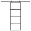 vidaXL Drsna vrata z opremo 76x205 cm ESG steklo in aluminij