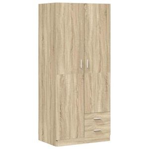 vidaXL Garderobna omara sonoma hrast 80x52x180 cm inženirski les