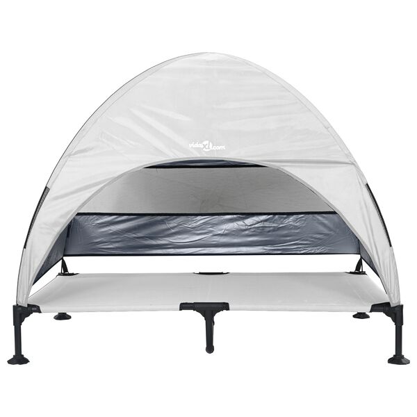 vidaXL Dvignjena pasja postelja Srebrno siva 127 x 81 x 108 cm