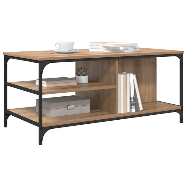 vidaXL Klubska miza Umetni hrast 100 x 50 x 45 cm Konstruiran les