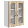 vidaXL Stenski stekleni omarica LUCCA Sonoma hrast 60 x 31 x 80 cm