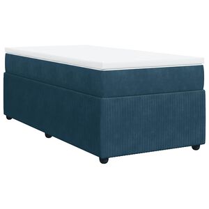 vidaXL Box spring postelja z vzmetnico temno modra 80x200 cm žamet