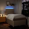 vidaXL Box spring postelja z vzmetnico krem 120x200 cm blago