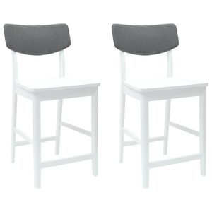 vidaXL Jedilni stoli 2 kos Masivno gumovo les Bela 48 x 49 x 95 cm