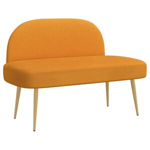 vidaXL Oblazinjena klop z naslonom Temno rumena 110 x 60 x 76 cm