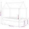 vidaXL Otroški posteljni okvir s predalom trdna borovina 70x140 cm
