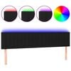 vidaXL LED posteljno vzglavje črno 160x5x78/88 cm blago