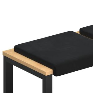 vidaXL Blazina za klop 2 kos Žamet Črna Globina 35 cm