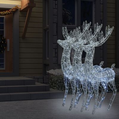 vidaXL XXL severni jeleni iz akrila 250 LED 3 kosi 180 cm hladno beli