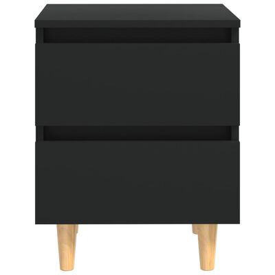 vidaXL Nočna omarica z nogami iz borovine 2 kosa črna 40x35x50 cm