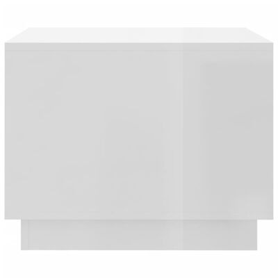 vidaXL Klubska mizica visok sijaj bela 55x55x43 cm iverna plošča