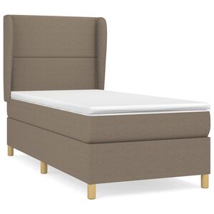 vidaXL Box spring postelja z vzmetnico taupe 90x190 cm blago