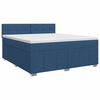 vidaXL Postelja boxspring z vzmetnico Modra 160 x 200 cm Blago