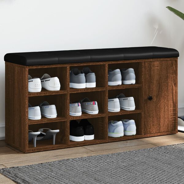 vidaXL Klop za čevlje rjavi hrast 102x32x50 cm inženirski les