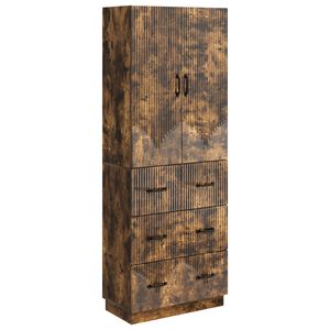 vidaXL Set omar 2 kos 66 x 34,5 x 87 cm Inženirski les Dimljen hrast