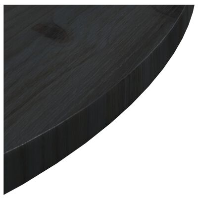 vidaXL Mizna plošča črna Ø70x2,5 cm trdna borovina