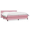 vidaXL Box spring postelja z vzmetnico roza 180x210 cm žamet