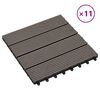 vidaXL Tla za teraso 11 pcs Temno rjava 30 x 30 cm WPC