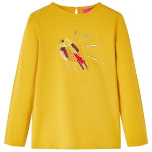 Otro&scaron;ka majica z dolgimi rokavi temno oker 104