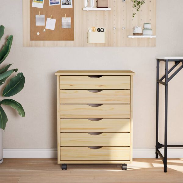 vidaXL Gugalna omarica s predali MOSS Jasen lak 53 x 39 x 65,5 cm