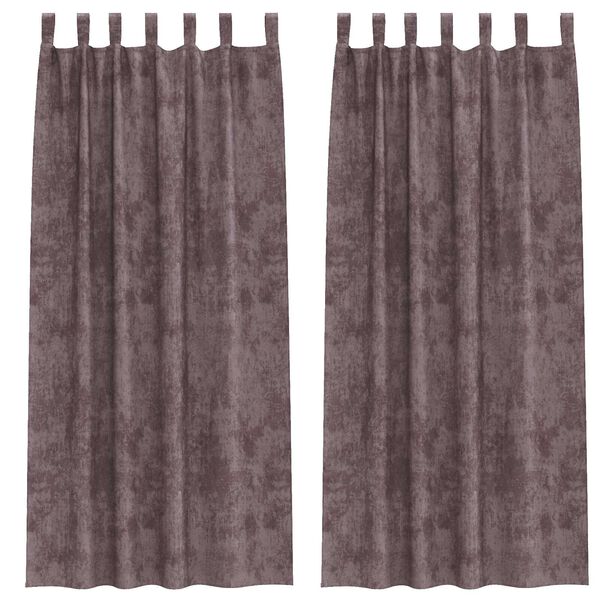 vidaXL Velvete zavese z zavesami 2 pcs Rjava 260 x 140 cm Žamet