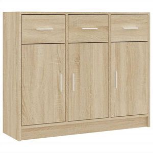 vidaXL Komoda sonoma hrast 91x28x75 cm inženirski les