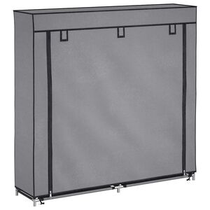 vidaXL Omarica za čevlje s pokrivalom blago 115x28x110 cm siva