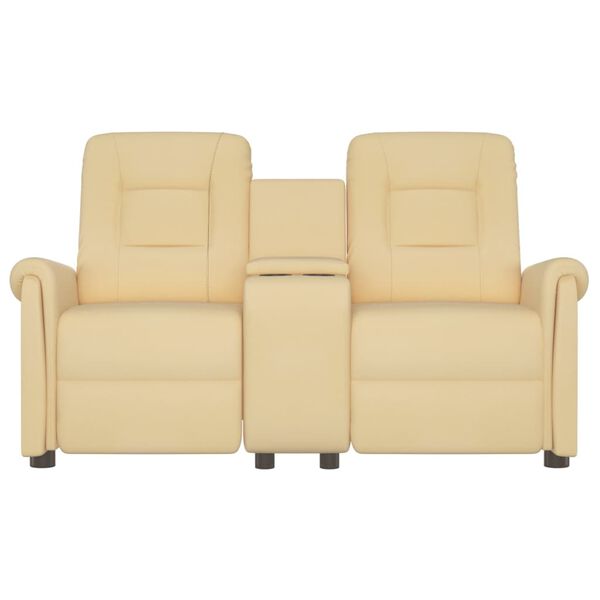 vidaXL Masažni dvosed z držali za skodelico krem