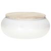 vidaXL Klubska mizica bela 68x68x30 cm trden mangov les