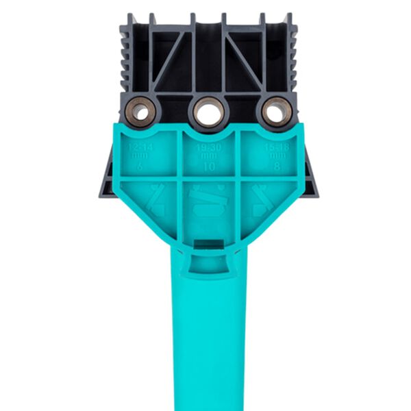 wolfcraft Šablona za mozničenje 6, 8, 10 mm 4640000