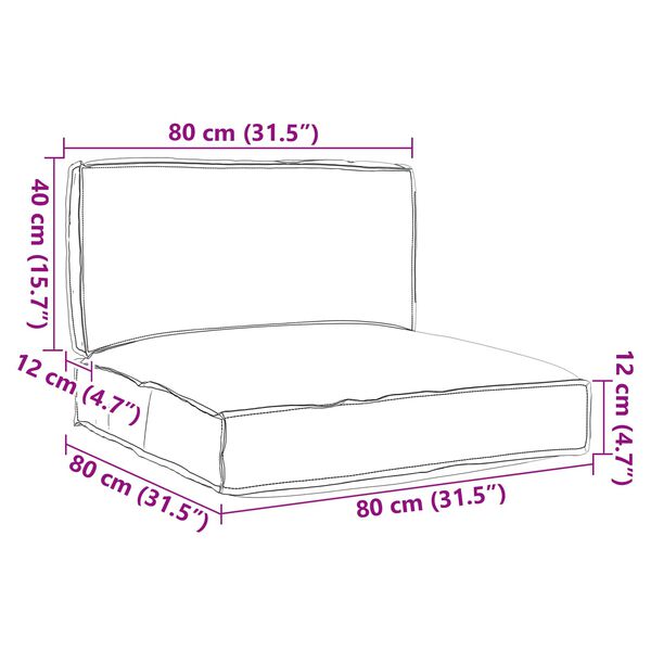 vidaXL Set blazin za palete 2 pcs Taupe Oxford tkanina