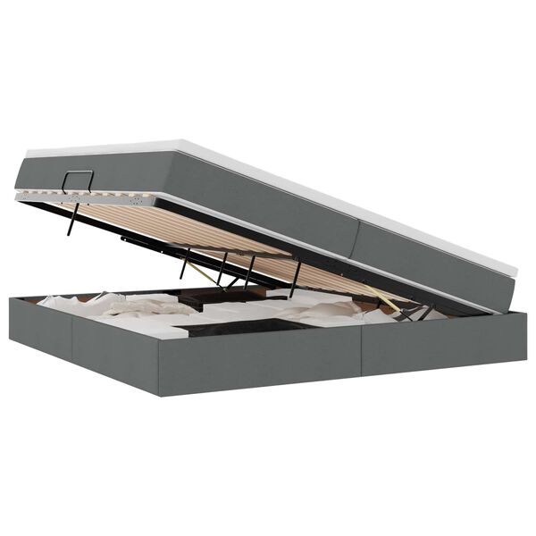 vidaXL Postelja z dodatnim prostorom za shranjevanje in vzmetnico