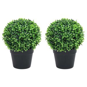 vidaXL Umetna rastlina pu&scaron;pan 2 kosa z lonci okrogle oblike 37 cm