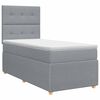 vidaXL Postelja boxspring z vzmetnico Svetlo siva Enojno Blago