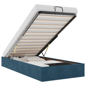 vidaXL Otomanski posteljni okvir brez vzmetnice moder 80x200 cm žamet