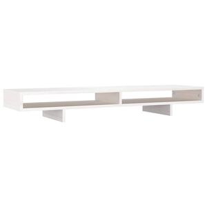 vidaXL Stojalo za zaslon belo 100x27x14 cm trdna borovina