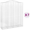 vidaXL Obokane gabion ko&scaron;are 7 kosi 200x50x220/240 cm pocinkano železo