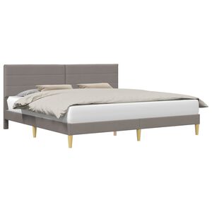vidaXL Konstrukcija postelje z vzglavjem Taupe 200 x 200 cm Blago