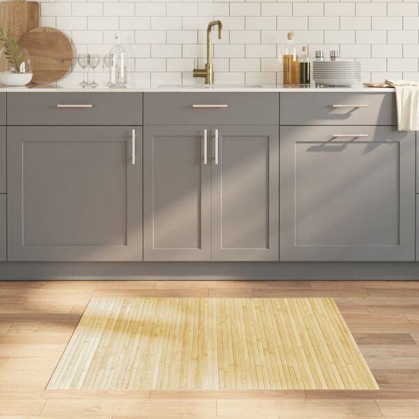 vidaXL Preproga pravokotna svetlo naravna 80x100 cm bambus