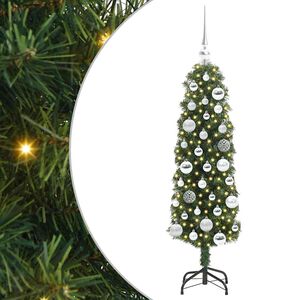 vidaXL Umestno božično drevo Zelena 120 cm PVC in Jeklo in Plastika