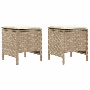 vidaXL Vrtnarski puf 2 Kos Bež in smetanova 38 x 38 x 45 cm PE ratan