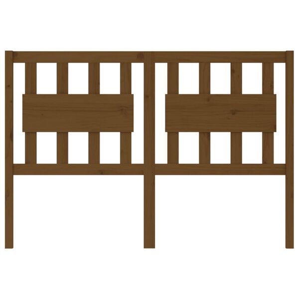 vidaXL Posteljno vzglavje medeno rjavo 125,5x4x100 cm trdna borovina