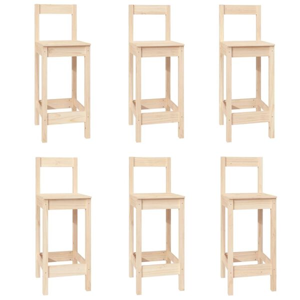 vidaXL Barska garnitura 7-delna trdna borovina