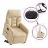 vidaXL Električni naslanjač s funkcijo vstajanja krem mikrovlakna