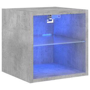 vidaXL Stenska TV omarica z LED lučkami betonsko siva 30x28,5x30 cm