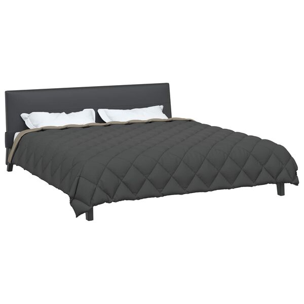 vidaXL Zimska posteljnina Svetlo siva in antracit 220 x 260 cm