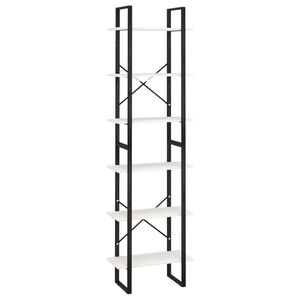 vidaXL Regal s policami bel 60x30x210 cm trdna borovina