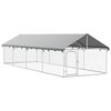 vidaXL Zunanji pasji boks s streho 600x200x150 cm