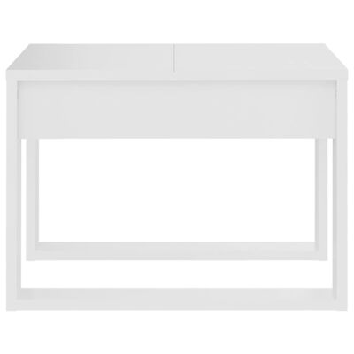 vidaXL Stranska mizica bela 50x50x35 cm iverna plošča