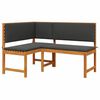 vidaXL Vrtni Stol z blazino Rjava 140 x 100 x 91cm Trden akacijev les